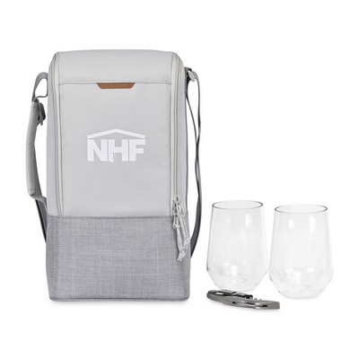Parkview Recycled rPET Insulated Wine-to-Go Carry Tote - Greystone