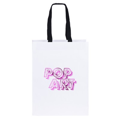 Cedar - Woven Handle White Eurototes - Foil Print (10" x 5" x 13")