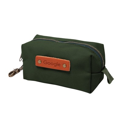 Canvas Small Dopp Kit with Brass Clip | Full Grain Leather | Made in USA