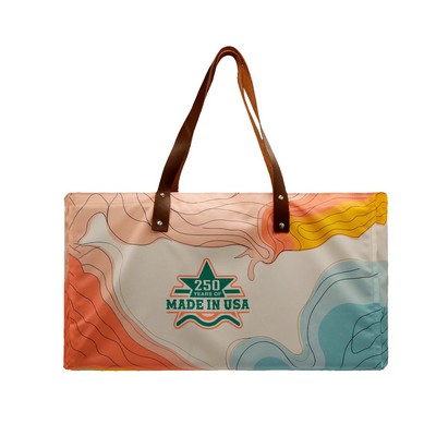 Deluxe Full Bleed Canvas Double Shoulder Strap Gusseted Tote Bag