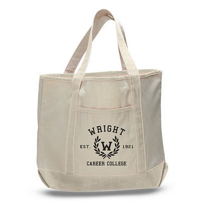 Natural Canvas Tote Bag w/ Interior Zipper Pocket (22"x16"x6")