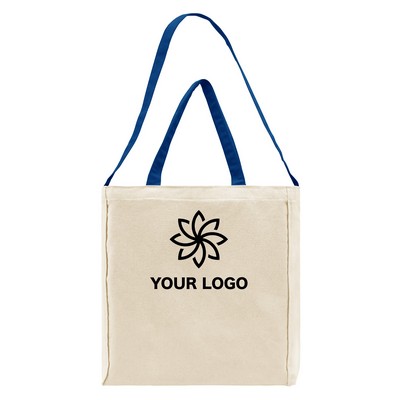 Natural Canvas T Bottom Pocket Shoulder Carry Tote