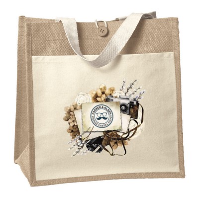 Izzy™ - Jute Tote - ColorVista (14" x 8" x 14")