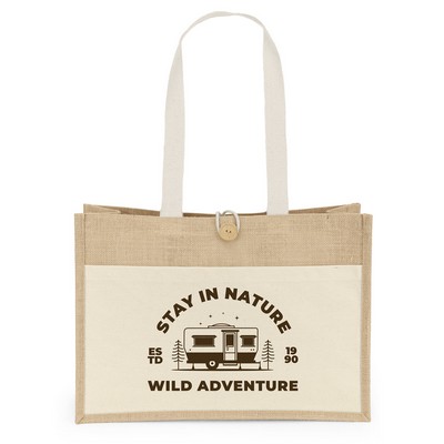 Riley™ Jute Tote - Screen Print (17" x 6" x 12")
