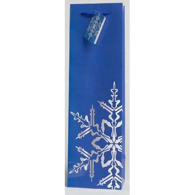 The Holiday Wine Bottle Gift Bag (Snowflake Royal Blue)