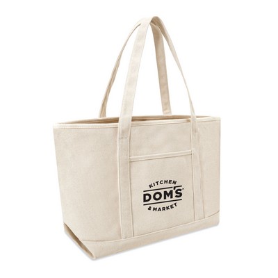 Admiral Large Natural Cotton Canvas Shopping Tote - 24"x14"x6.7"