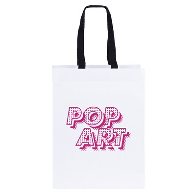 Cedar - Woven Handle White Eurototes - Flexo Ink Print (10" x 5" x 13")