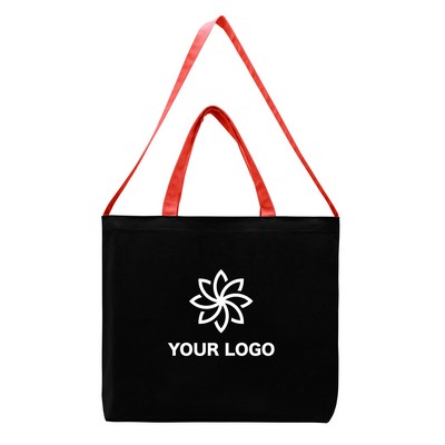 USA Union Made Edged Canvas Shoulder Zip Pocket Tote