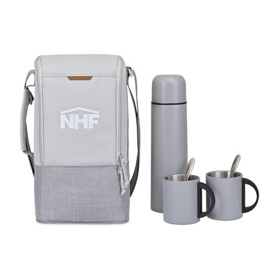 Parkview Recycled rPET Insulated Coffee-to-Go Carry Tote - Greystone